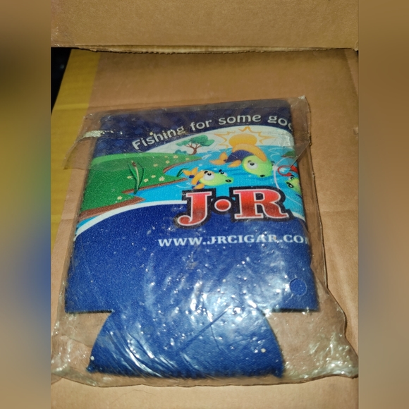 J R Cigar Sports Themed Foam Koozies Fishing For Some Good Smokes - Picture 1 of 2